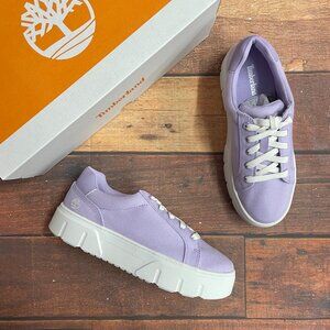 Timberland Women's Laurel Court Low Lace Purple Canvas Sneaker